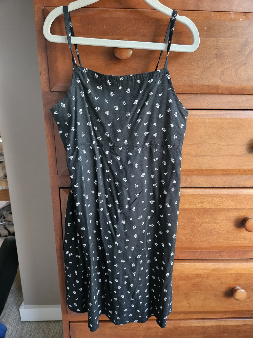 Cat & Jack Black Floral Spaghetti-Strap Mini Dress